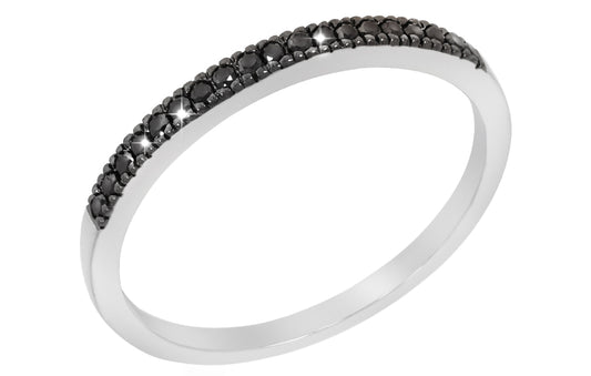 Sublime Black diamantring i hvitt 585 gull med sorte diamanter totalt 0,14 ct.