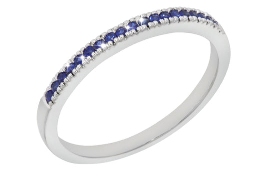 Sublime Blue ring i hvitt 585 gull med safirer totalt 0,16 ct.