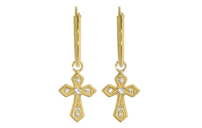 Hope øredobber i gult 585 gull (hul) med Cubic Zirconia.