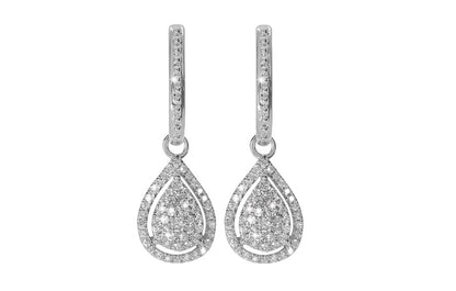 Mirabelle øredobber i hvitt 585 gull med diamanter TW/SI totalt 0,40 ct. 